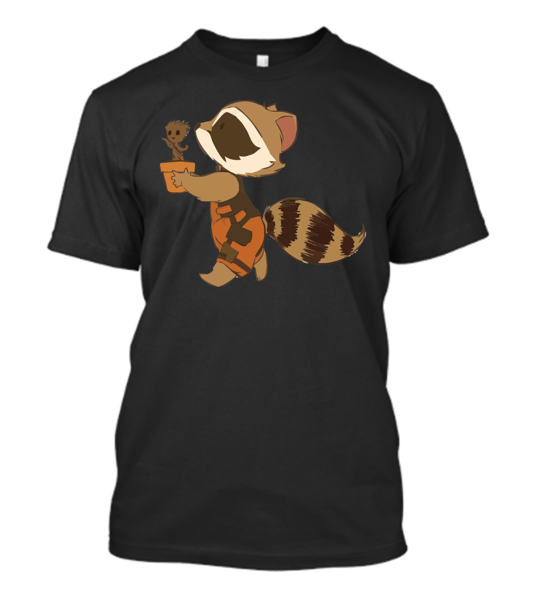 Raccoon Holding Baby Groot T-Shirt