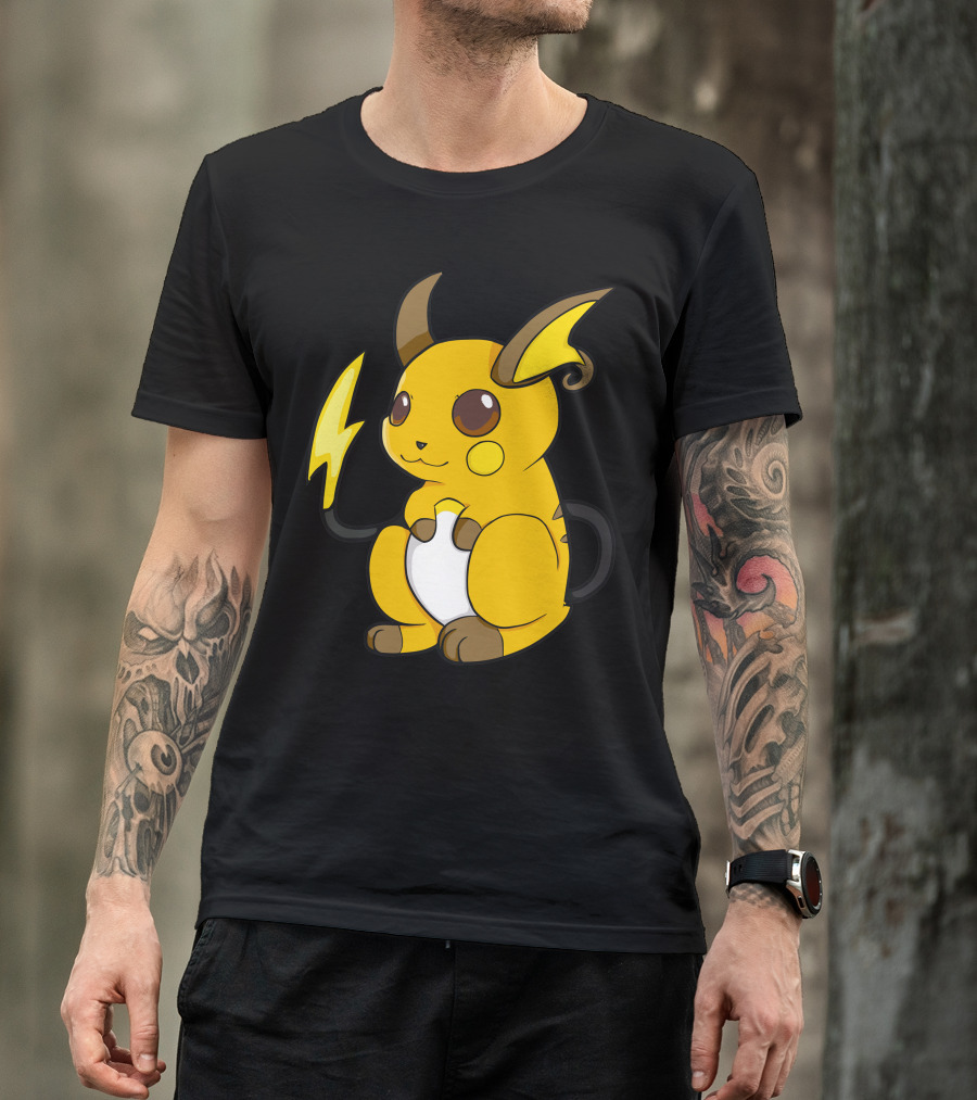 Raichu Electric Mouse Pokémon Yellow And Brown Character T-Shirt