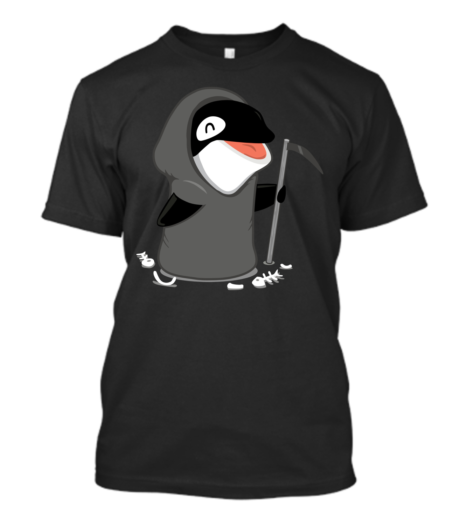 Rarr Killer Whale Grim Reaper With Scythe And Bones T-Shirt