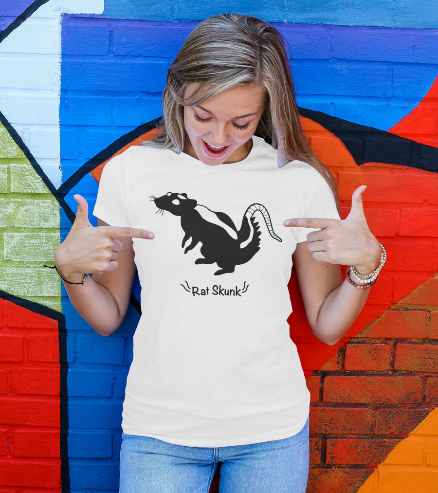 Rat Skunk Stylized Creature With Striped Tail T-Shirt