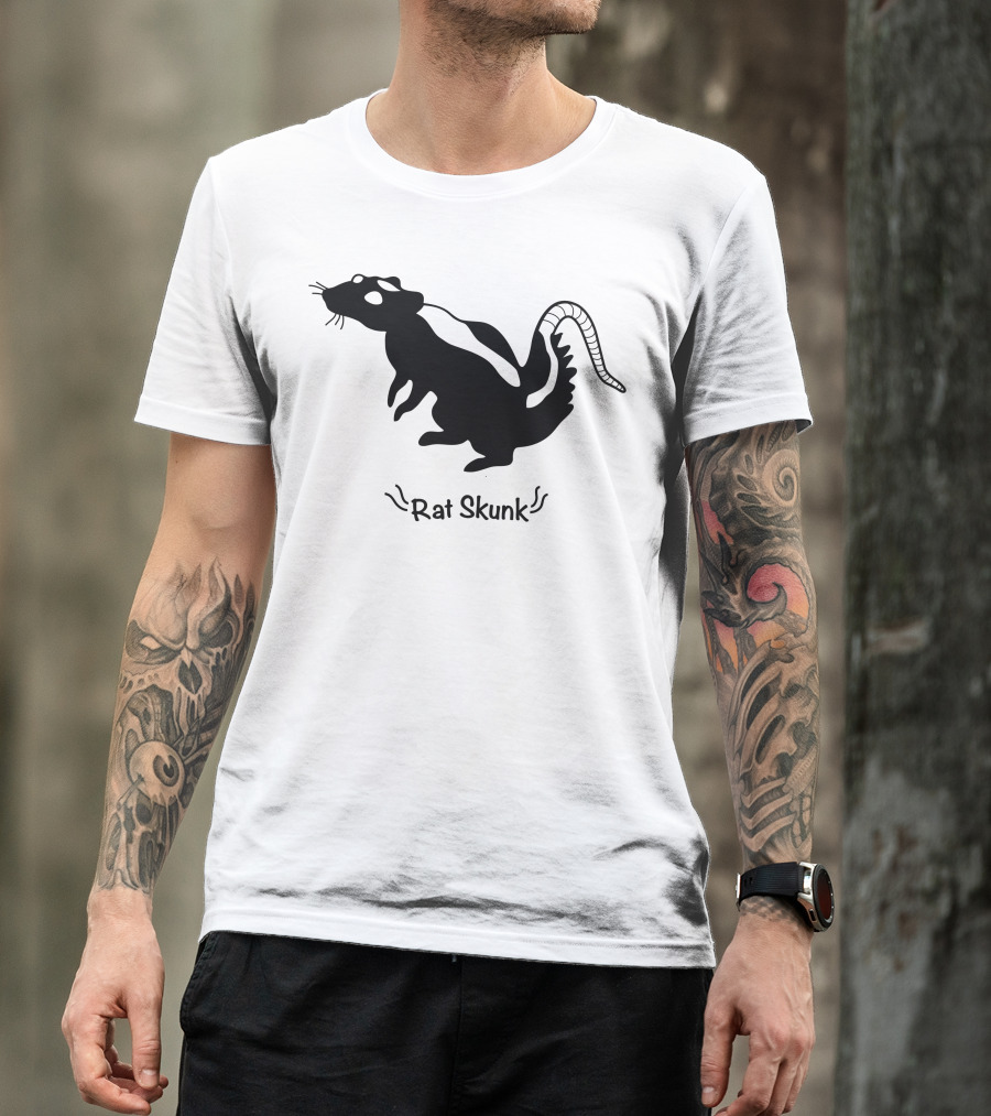 Rat Skunk Stylized Creature With Striped Tail T-Shirt