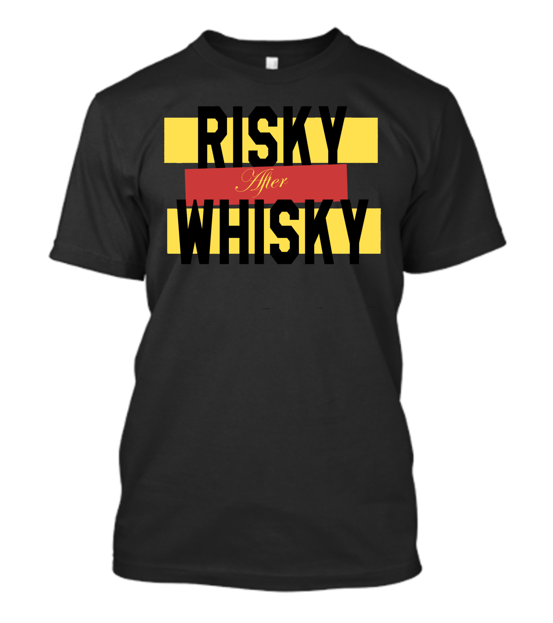 RISKY After WHISKY Bold Yellow And Red Stripes T-Shirt