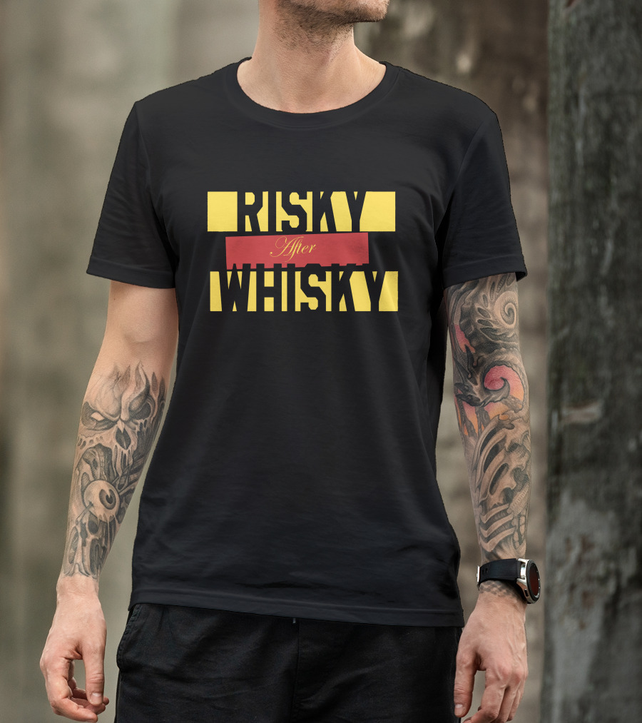 RISKY After WHISKY Bold Yellow And Red Stripes T-Shirt