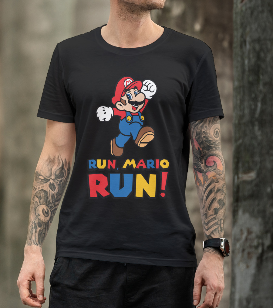 Run Mario Run Jumping Iconic Plumber Adventure T-Shirt