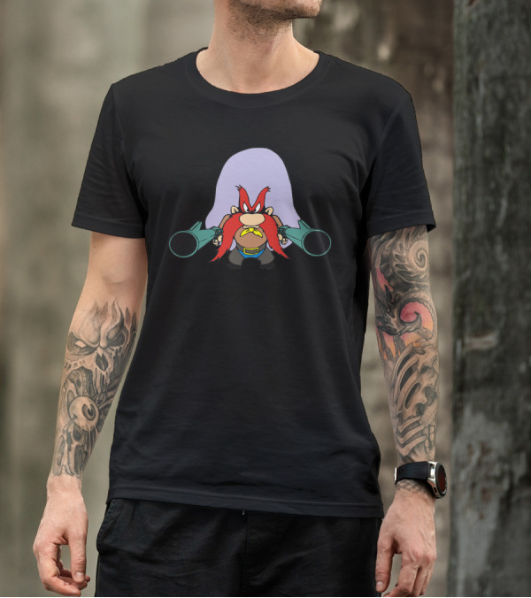 Sam Le Pirate Cartoon Character With Guns T-Shirt