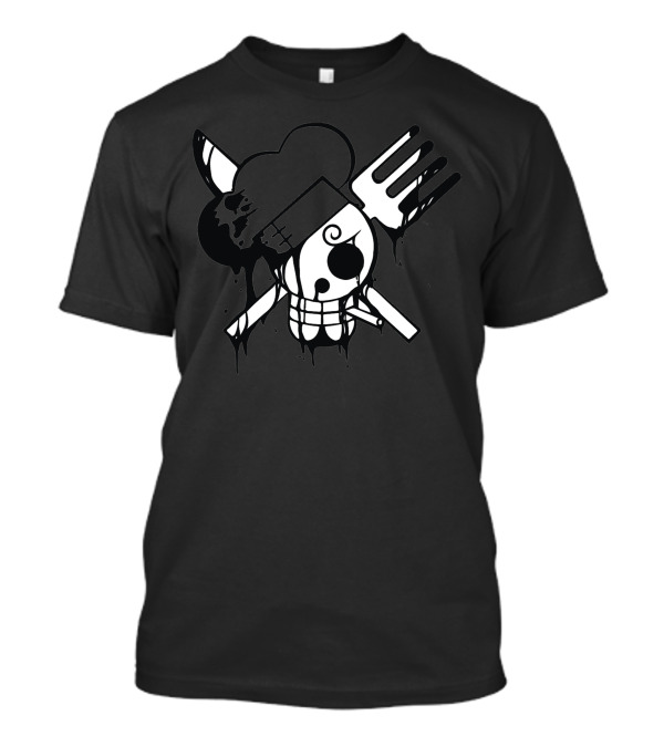 Sanji Pirate Jolly Roger Fork Knife Skull Emblem T-Shirt
