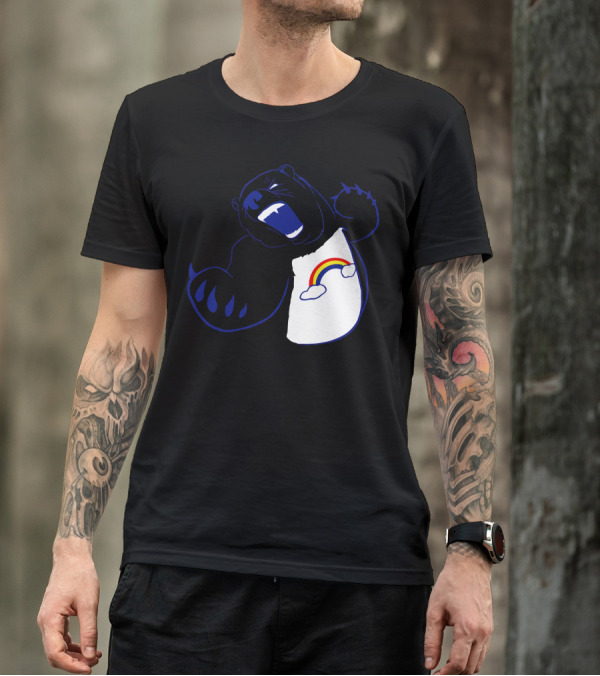 Scarebear Angry Bear With Rainbow And Cloud T-Shirt