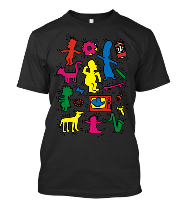 Bart Simpsons Neon Colors Dance Icons T-Shirt