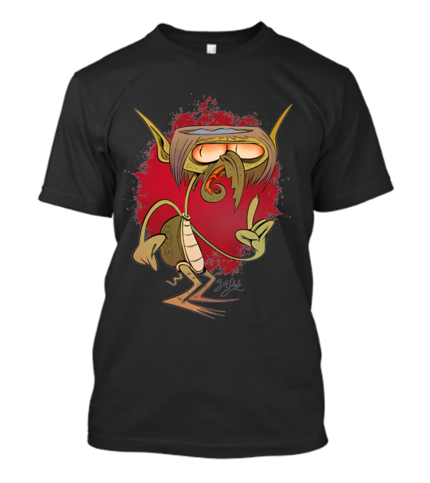 A Little Kappa Cartoon Goblin Character With Signature T-Shirt
