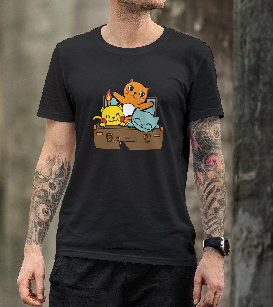 A Suitcase Full Of Fantastic Monsters Pokémon Cats T-Shirt