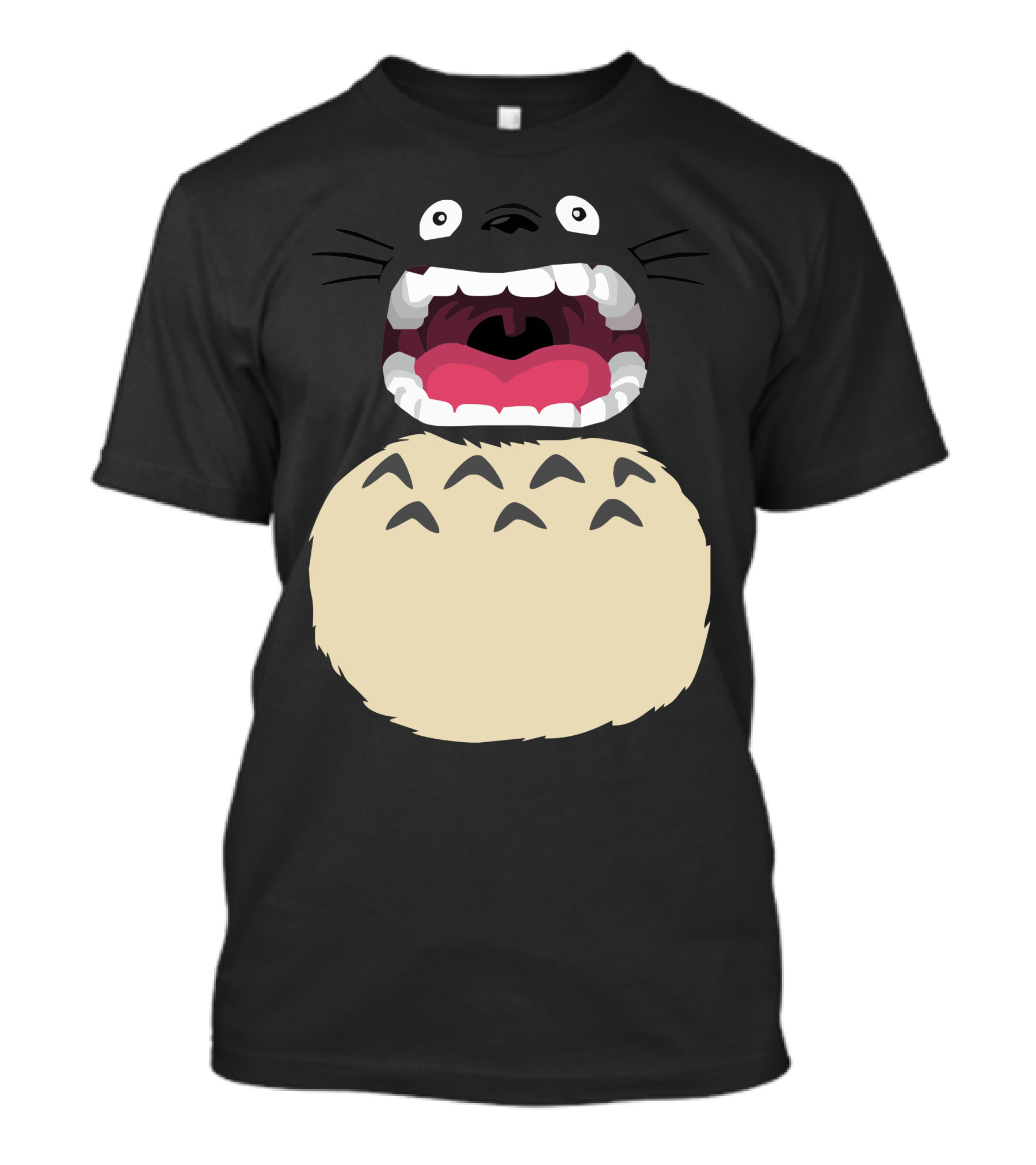 Aaaaaaaa Soot Sprite Style Totoro Mouth Open Roaring T-Shirt