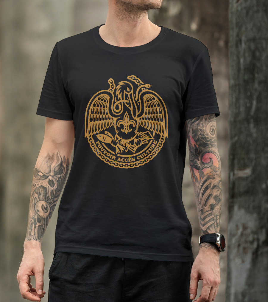 Acadiana Self Reliance Black Gold Pouvoir Accès Culture Fleur-de-lis Pelican T-Shirt