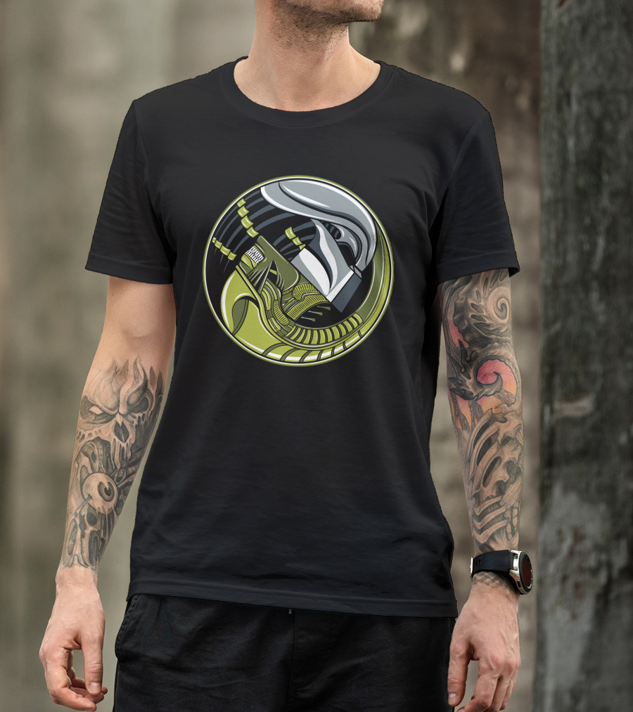 Alien Yang Sci-Fi Creature Yin-Yang Fusion T-Shirt