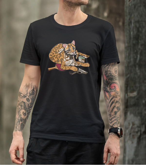 Babou Leopard With Sunglasses And Toy Gun T-Shirt
