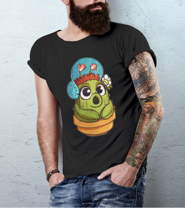 Baby Cactus Cute Cartoon Character T-Shirt