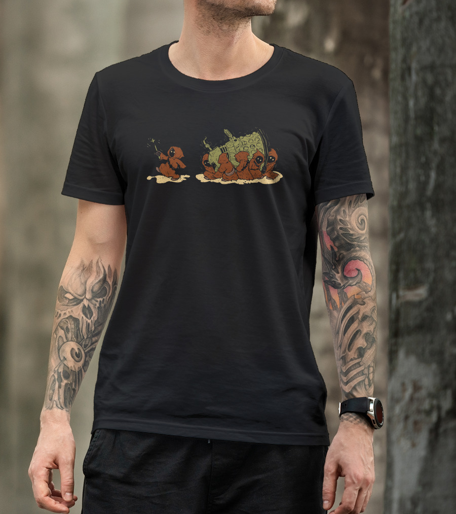 Bad Alien Exterminator Creatures With Spaceship T-Shirt