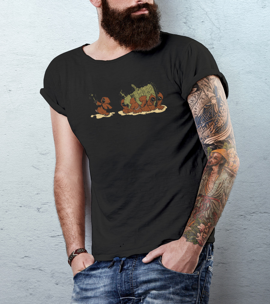 Bad Alien Exterminator Creatures With Spaceship T-Shirt