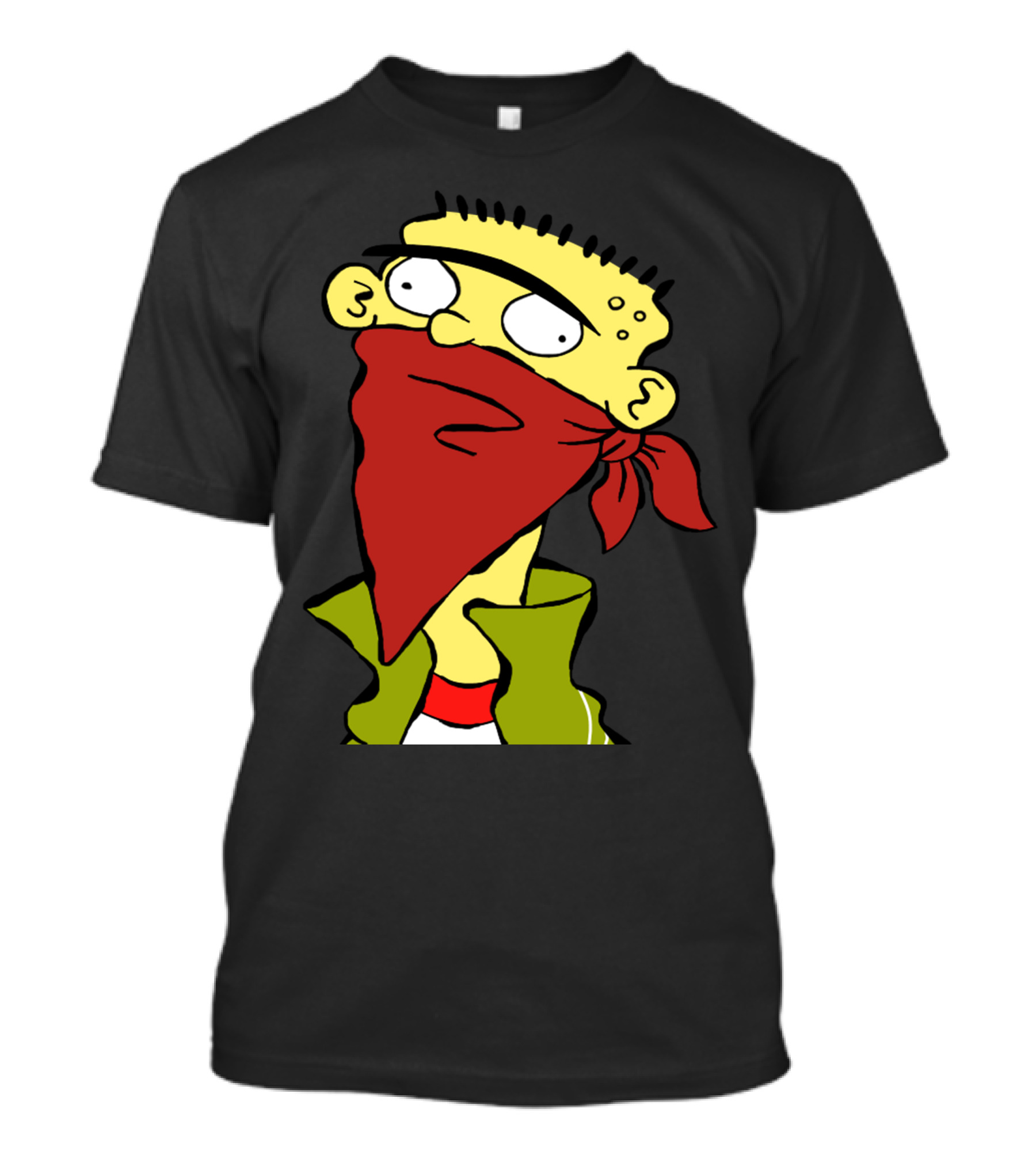 Bandito Ed Cartoon Character With Red Bandana Mask T-Shirt