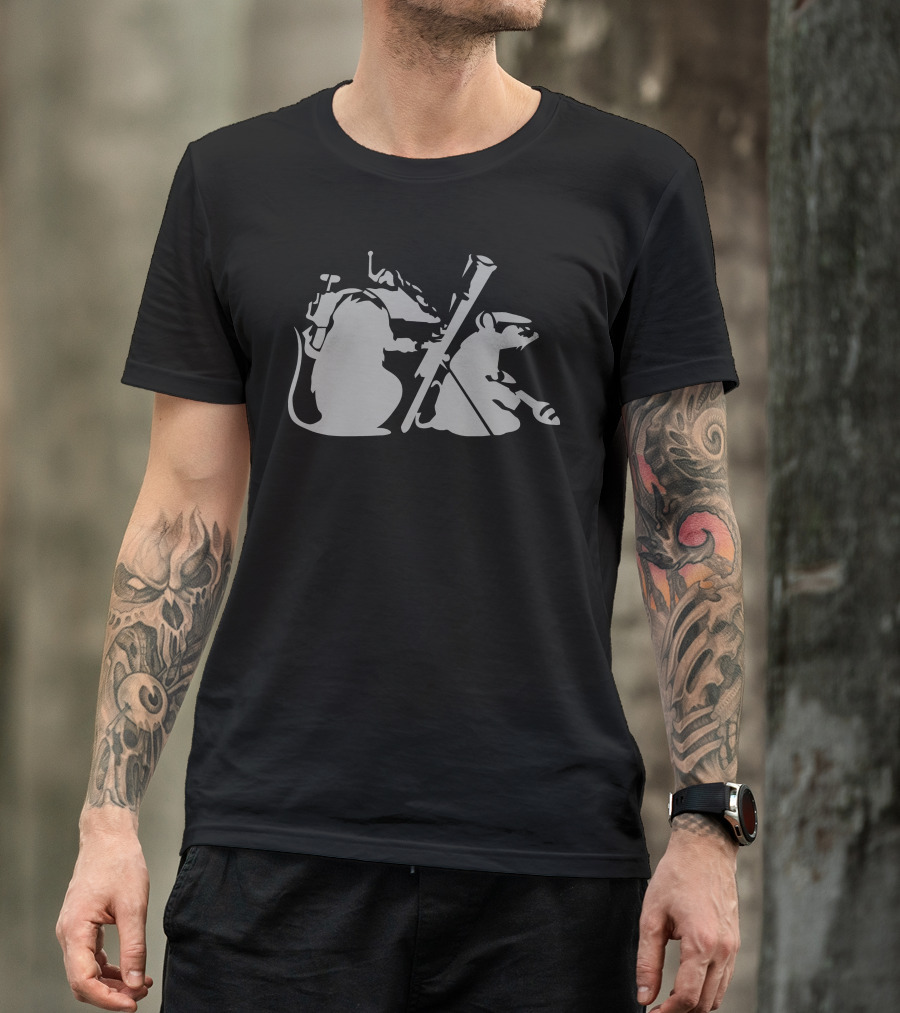 Banksy Guerilla Rats Street Art Stencil T-Shirt