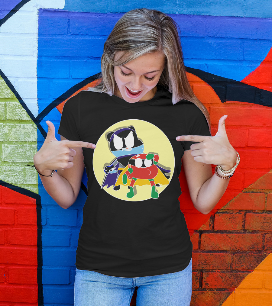 Batgumball Adventure Duo In Iconic Heroic Costumes T-Shirt
