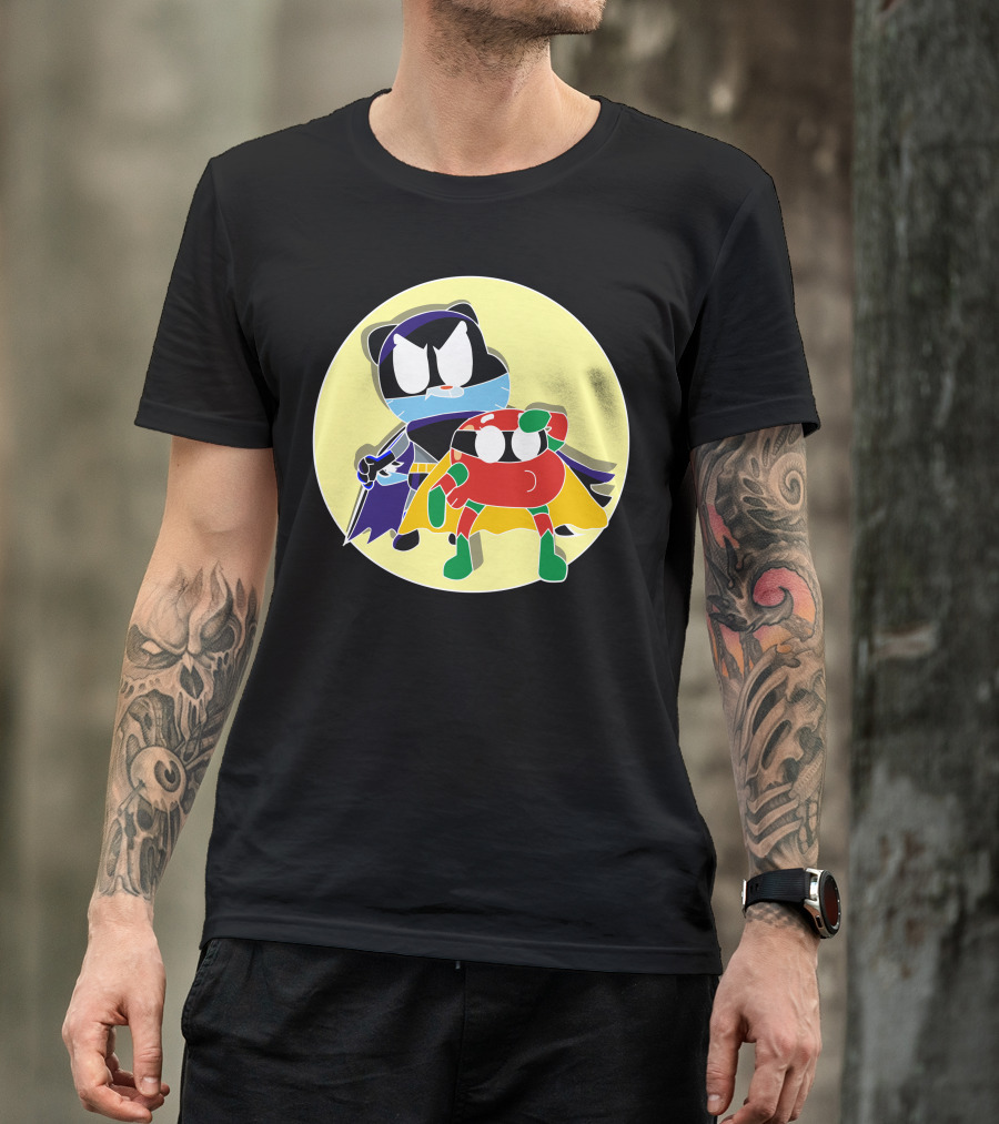 Batgumball Adventure Duo In Iconic Heroic Costumes T-Shirt