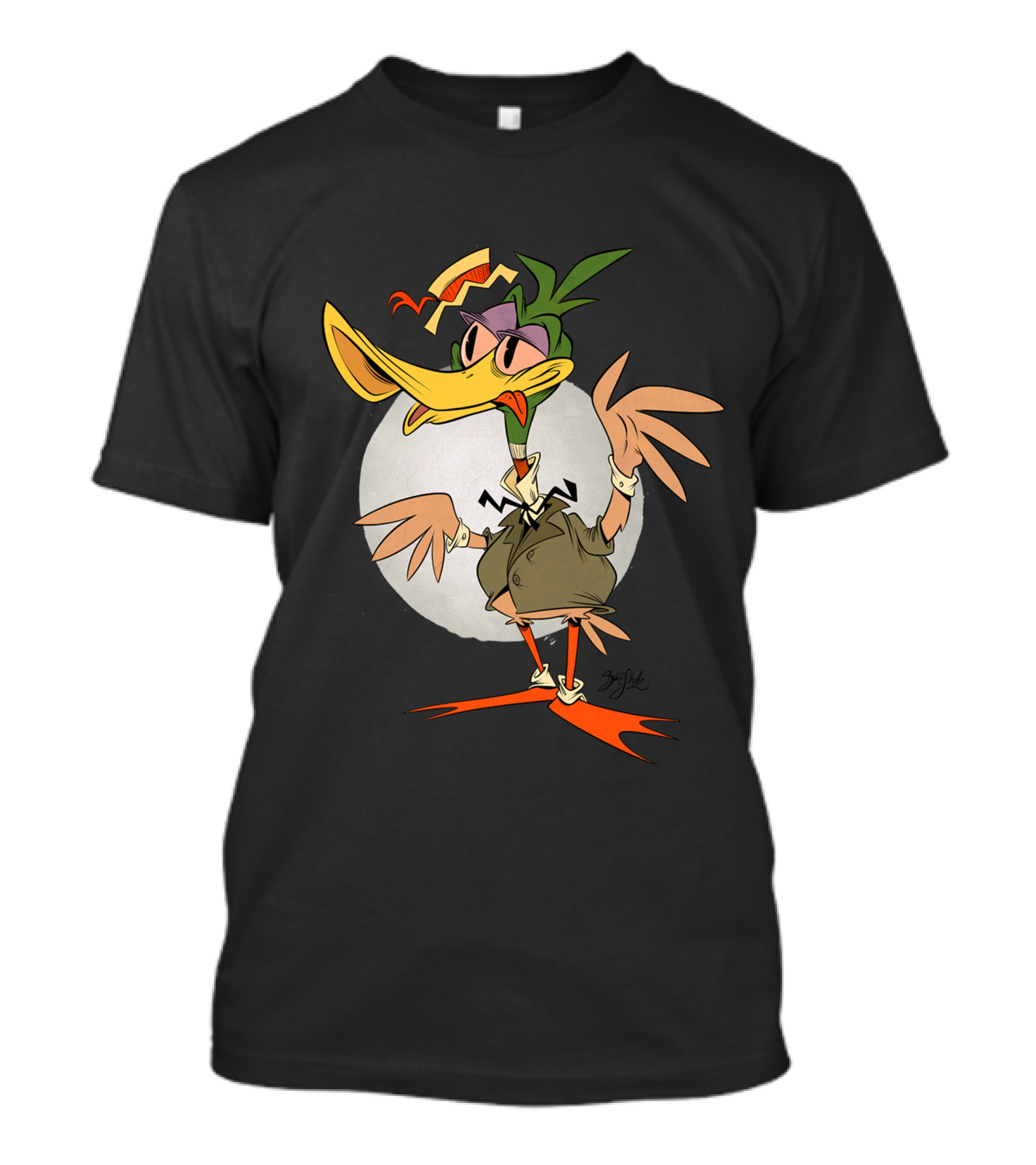 Bayou Duck Cartoon Detective Moonlit T-Shirt