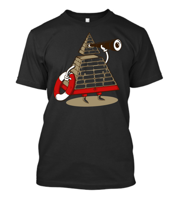 Beach Guard Pyramid With Lifebuoy And Telescope T-Shirt