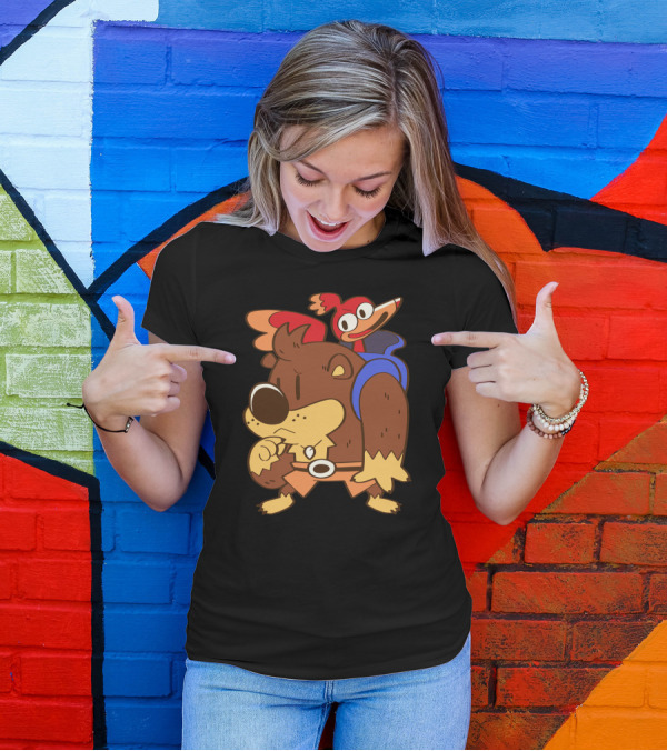 Bear Bird Banjo Kazooie Retro Style Characters T-Shirt
