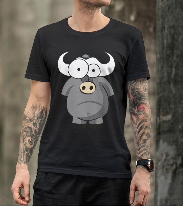 Bhains Ki Aankh Cartoon Buffalo With Big Eyes T-Shirt