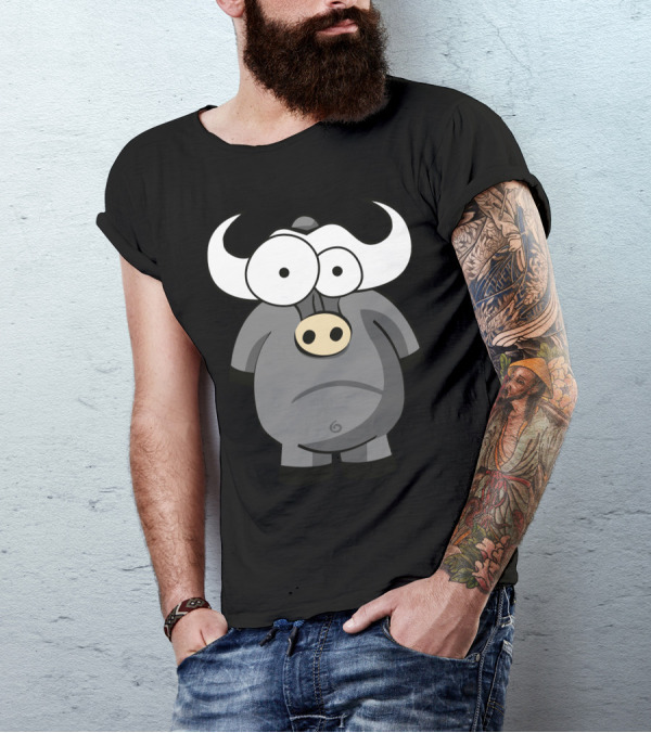 Bhains Ki Aankh Cartoon Buffalo With Big Eyes T-Shirt