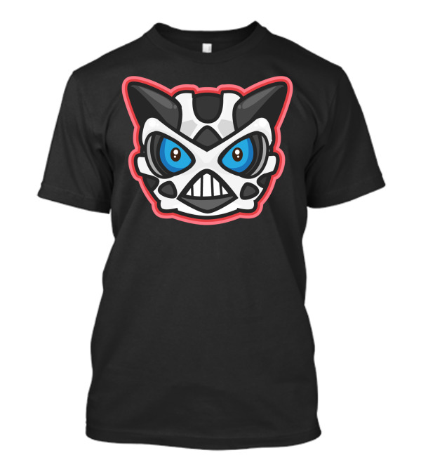 Black Glacier Masked Face With Blue Eyes T-Shirt