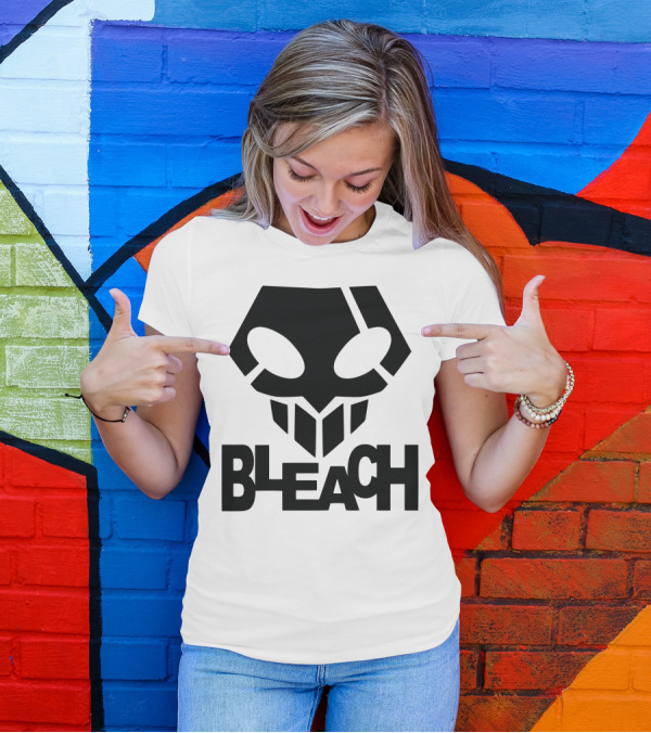 Bleach Skull Icon With Stylized Typography T-Shirt