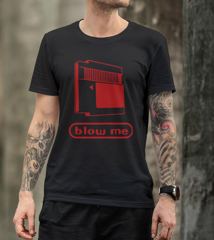 Blow Me Retro Cartridge Game Humor T-Shirt