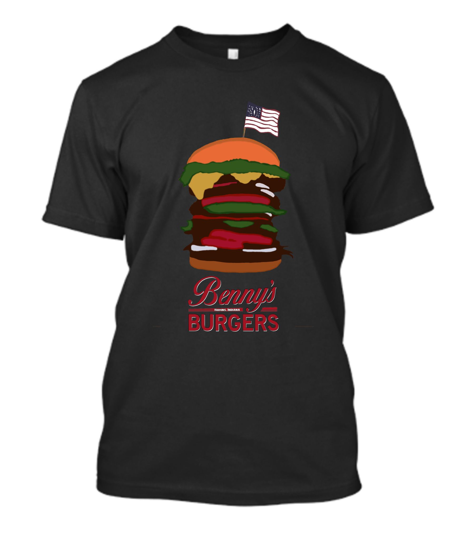 Benny's Burgers American Flag Burger A300 T-Shirt
