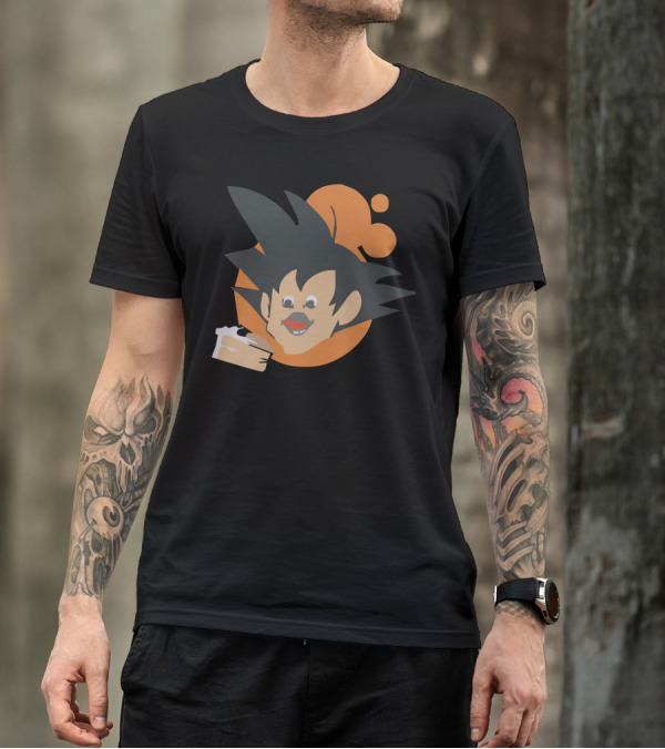 Goku Parody Kaka Carrot Cake Character Eating Cake T-Shirt