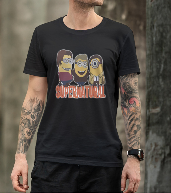 Supernatural Minions Dave Detective Cartoon Character Crossover T-Shirt