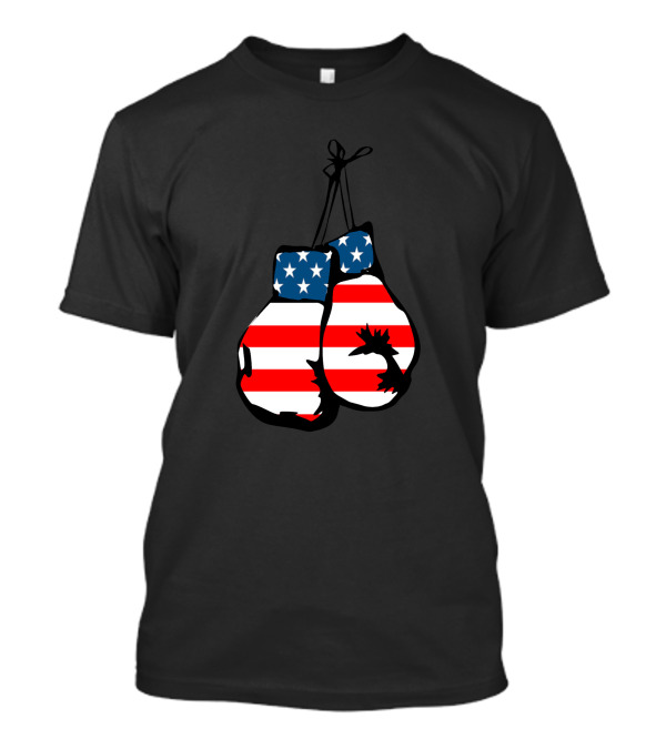 American Flag Boxing Gloves With Bald Eagle T-Shirt