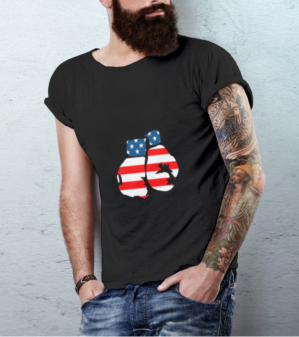 American Flag Boxing Gloves With Bald Eagle T-Shirt