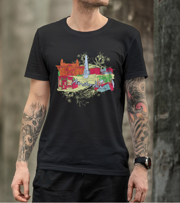 Amsterdam Landmarks Vibrant T-Shirt