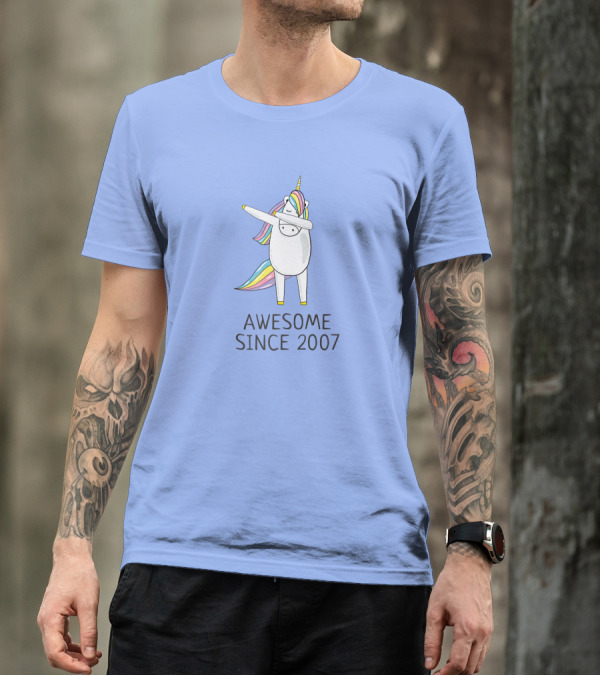 Dabbing Unicorn Awesome Since 2007 Birthday T-Shirt