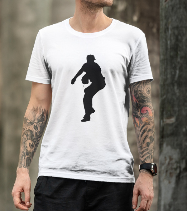 Baseball Pitcher Silhouette Motion T-Shirt