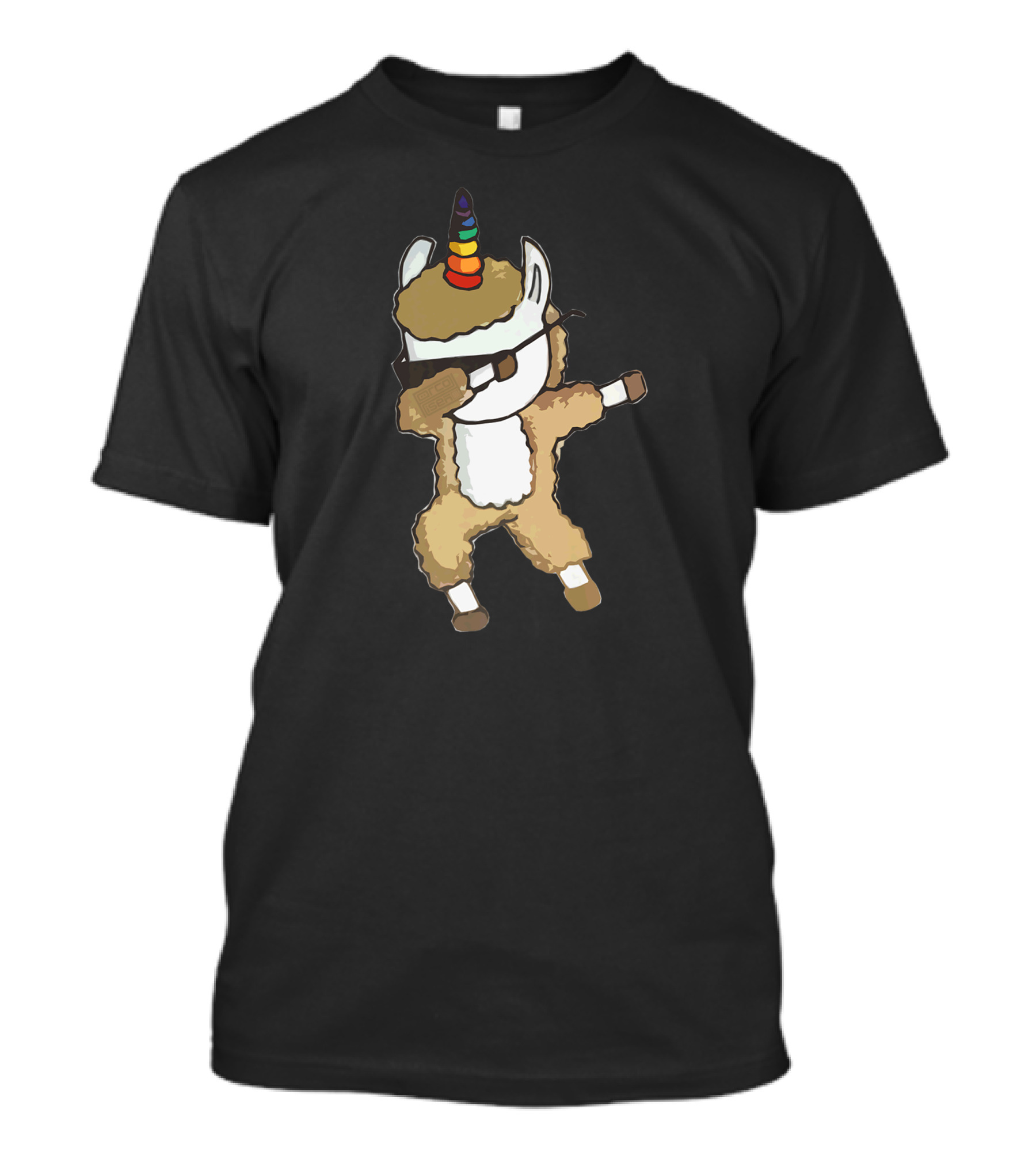 Cool Dabbing Llamacorn Dab Sunglasses Llama Unicorn Rainbow Horn T-Shirt