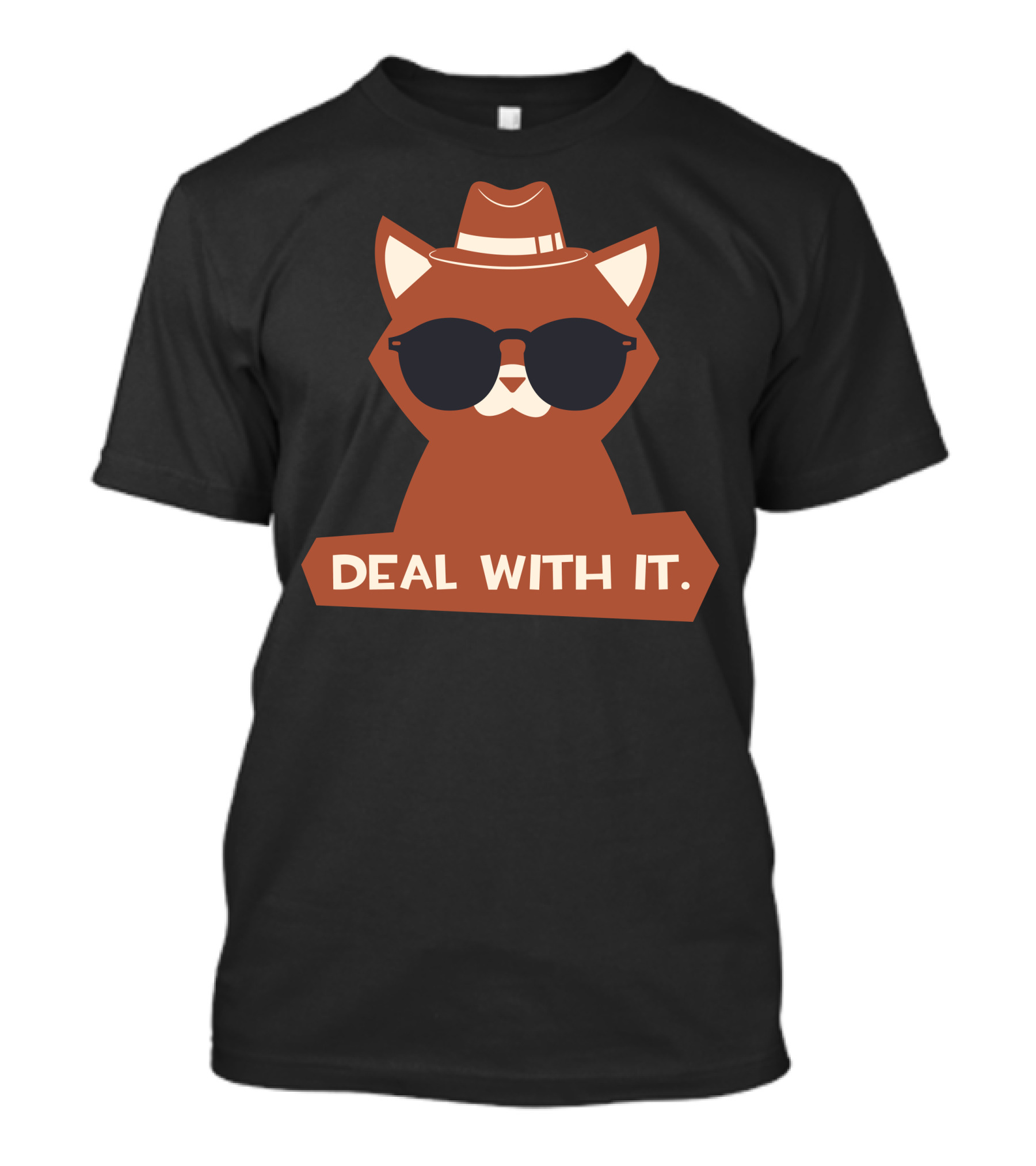 Cat In Sunglasses And Hat Deal With It T-Shirt
