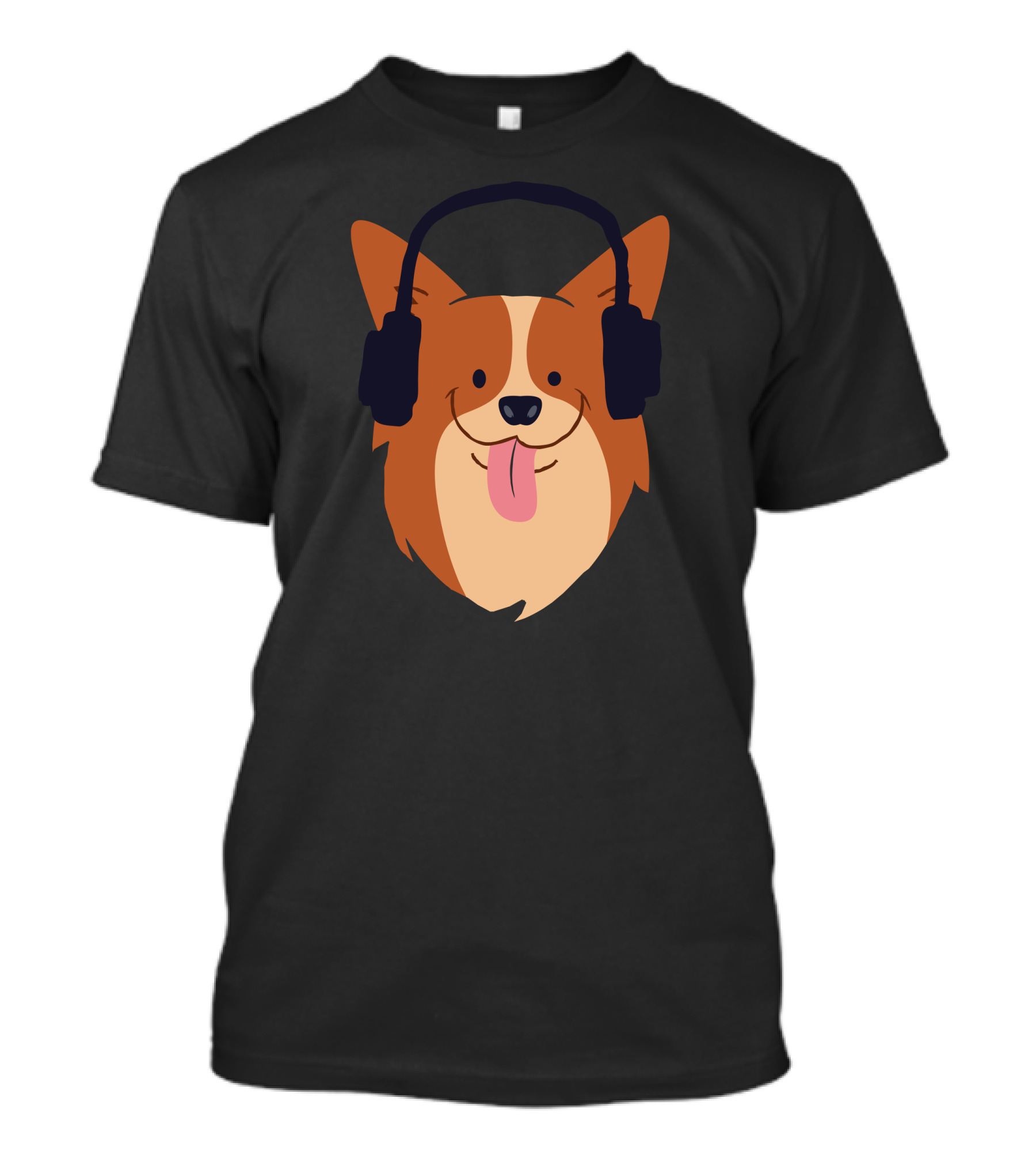 Dog Wearing Headphones Listening To Music T-Shirt