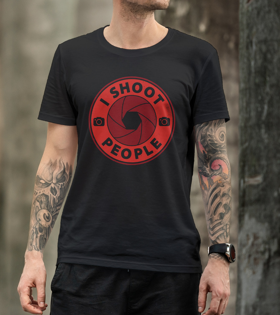I Shoot People Camera Shutter Red Circle With Cameras T-Shirt