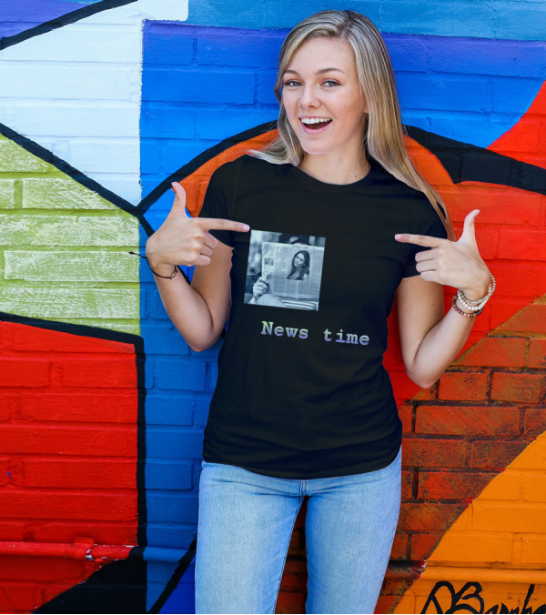 News Time Your Text Newspaper Reader T-Shirt