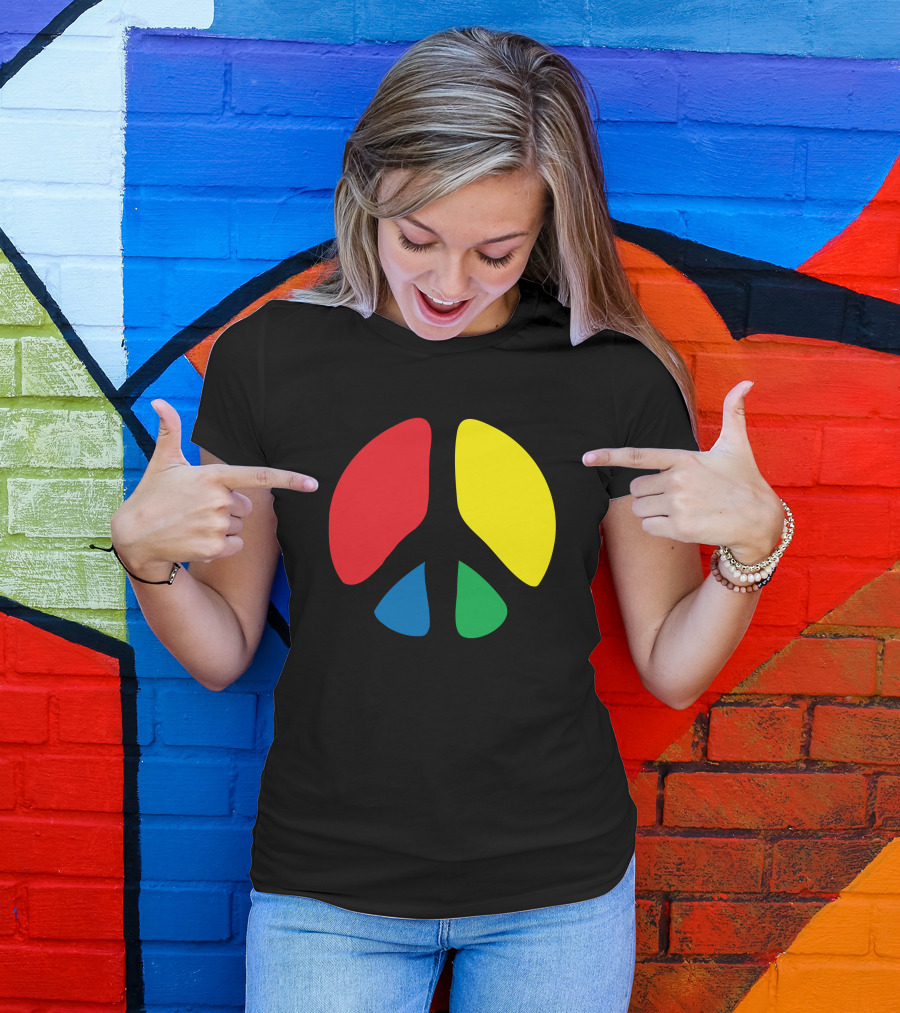 Peace Symbol Colorful Segments T-Shirt
