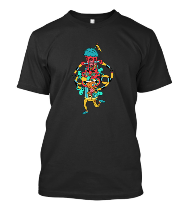 Pick Your Brains Surreal Multicolored Cartoon Character T-Shirt