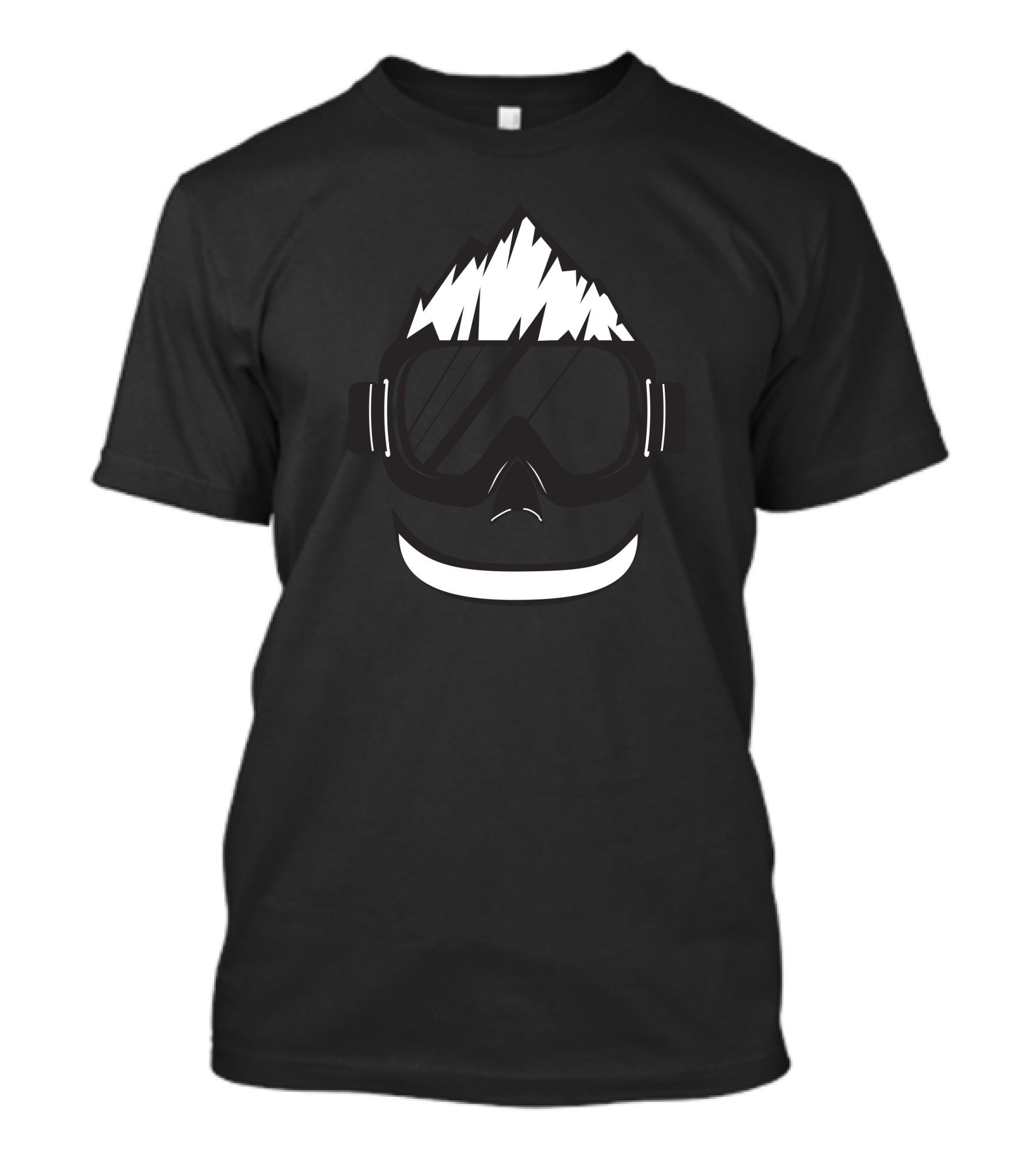Ski Face Minimalist Goggles And Monochrome Mountain Hair T-Shirt
