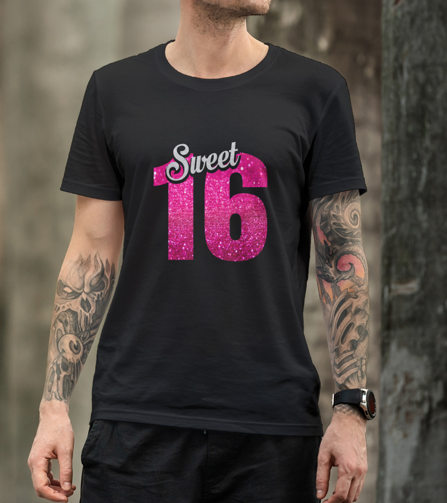 Sweet 16 Pink Glitter T-Shirt